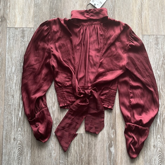 ZARA OPEN BACK CROPPED BLOUSE - Picture 7 of 9